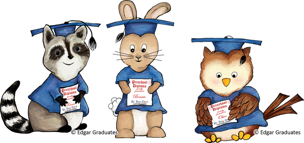 DDC Smithfield Preschool Graduation Ceremony 8 Edgar Graduates image - Graduation Friends holding diplomas